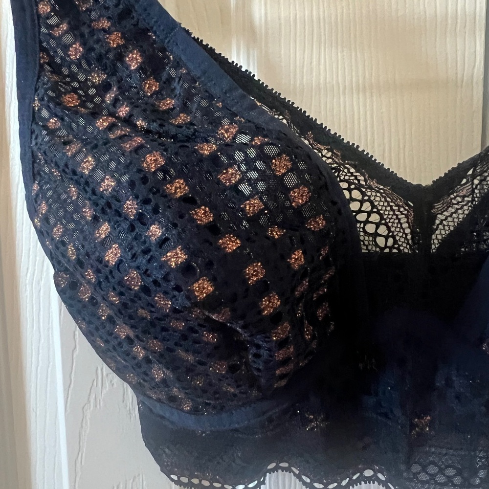 Zara Navy with Gold Bralette | Bravissimo - Picture 4 of 6